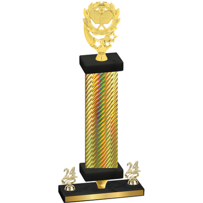 Premium Single Gold Carbon Fiber Year Pickleball Trophy