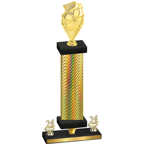 Premium Single Gold Carbon Fiber Year Pickleball Trophy