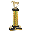 Premium Single Gold Carbon Fiber Fourth Place Horses Trophy