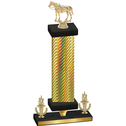 Premium Single Gold Carbon Fiber Victory Horses Trophy