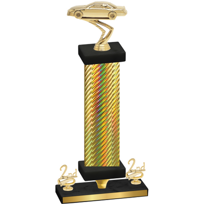Premium Single Gold Carbon Fiber Second Place Cars Trophy