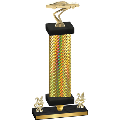 Premium Single Gold Carbon Fiber Year Cars Trophy