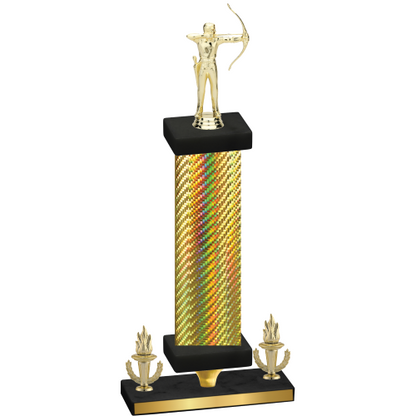 Premium Single Gold Carbon Fiber Victory Archery Trophy