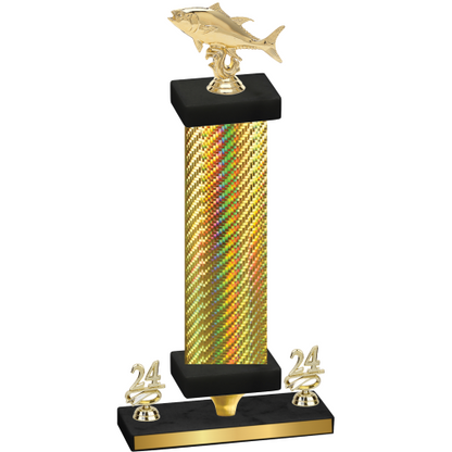 Premium Single Gold Carbon Fiber Year Fishing Trophy
