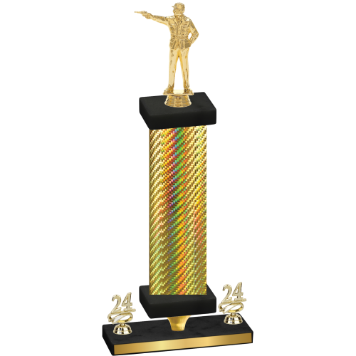 Premium Single Gold Carbon Fiber Year Shooter Trophy