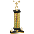Premium Single Gold Carbon Fiber First Place Weights Trophy