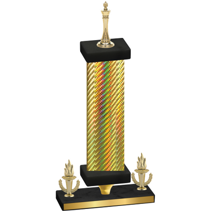 Premium Single Gold Carbon Fiber Victory Chess Trophy