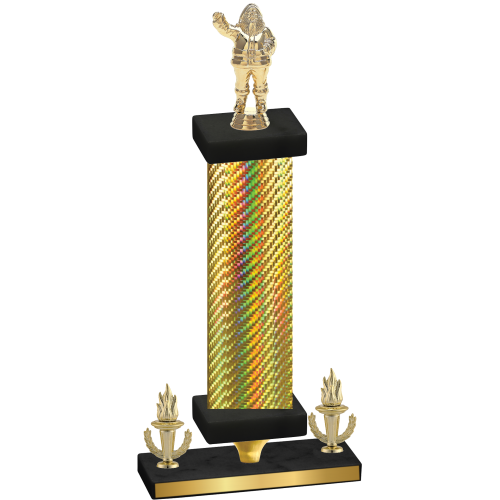 Premium Single Gold Carbon Fiber Victory Holiday Trophy