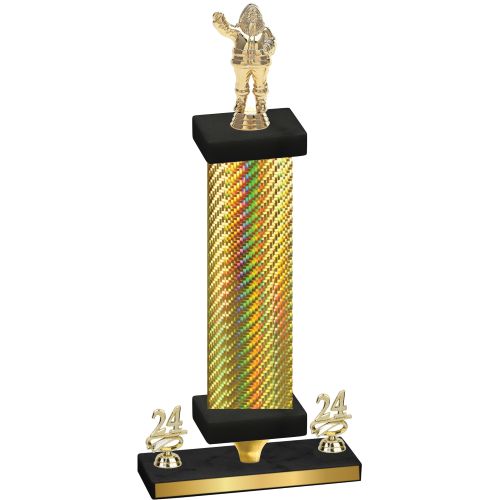 Premium Single Gold Carbon Fiber Year Holiday Trophy