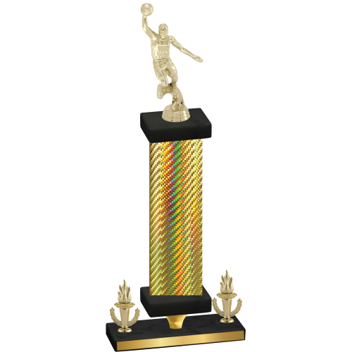Premium Single Gold Carbon Fiber Victory Basketball Trophy