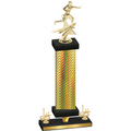 Premium Single Gold Carbon Fiber First Place Flag Football Trophy