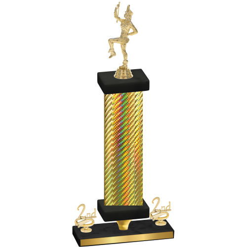 Premium Single Gold Carbon Fiber Second Place Majorette Trophy