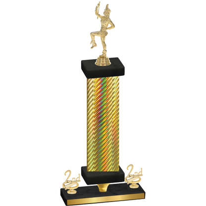 Premium Single Gold Carbon Fiber Second Place Majorette Trophy