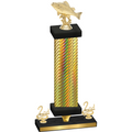 Premium Single Gold Carbon Fiber Second Place Fishing Trophy
