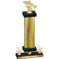 Premium Single Gold Carbon Fiber Third Place Fishing Trophy