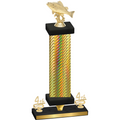 Premium Single Gold Carbon Fiber Fourth Place Fishing Trophy