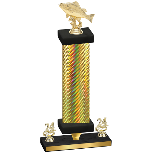 Premium Single Gold Carbon Fiber Year Fishing Trophy