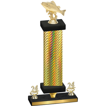 Premium Single Gold Carbon Fiber Year Fishing Trophy