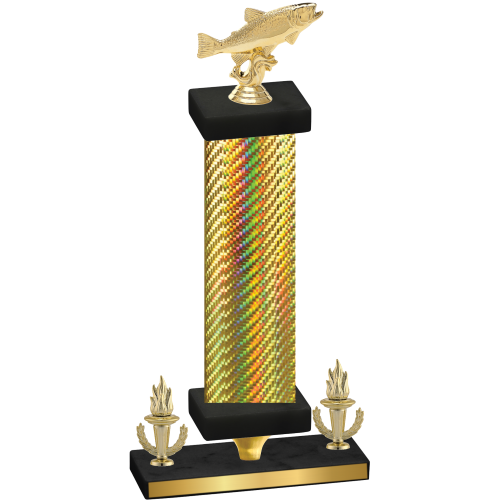 Premium Single Gold Carbon Fiber Victory Fishing Trophy