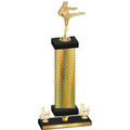 Premium Single Gold Carbon Fiber Third Place Karate Trophy
