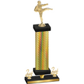 Premium Single Gold Carbon Fiber Second Place Karate Trophy