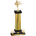 Premium Single Gold Carbon Fiber Third Place Karate Trophy