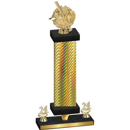 Premium Single Gold Carbon Fiber Year Baseball Trophy
