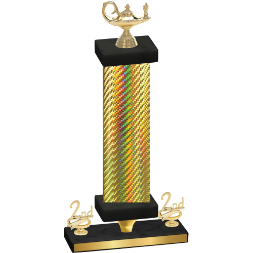 Premium Single Gold Carbon Fiber Second Place Academics Trophy