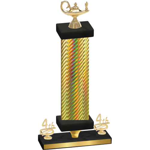 Premium Single Gold Carbon Fiber Fourth Place Academics Trophy