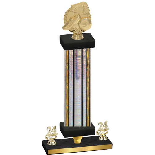 Premium Single Silver Glacier Year Soccer Trophy