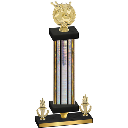 Premium Single Silver Glacier Victory Bowling Trophy