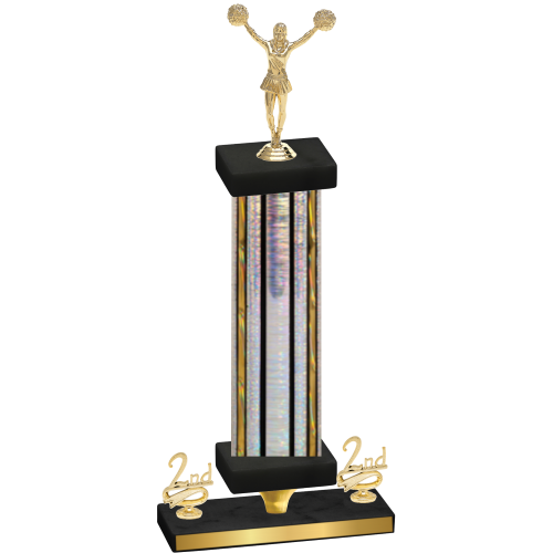 Premium Single Silver Glacier Second Place Cheerleading Trophy