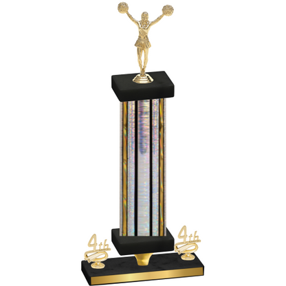 Premium Single Silver Glacier Fourth Place Cheerleading Trophy