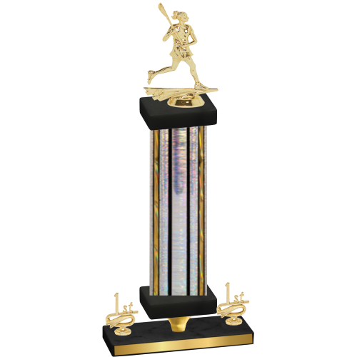 Premium Single Silver Glacier First Place Lacrosse Trophy