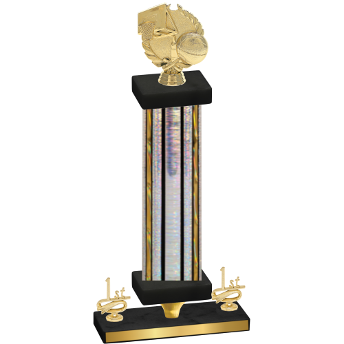 Premium Single Silver Glacier First Place Basketball Trophy