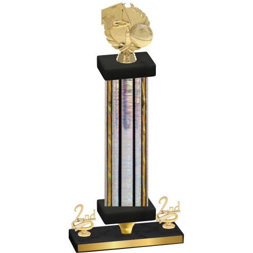 Premium Single Silver Glacier Second Place Basketball Trophy