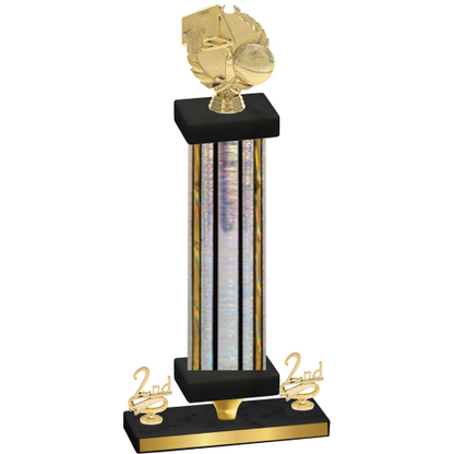 Premium Single Silver Glacier Second Place Basketball Trophy