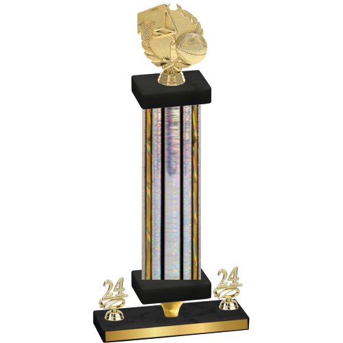 Premium Single Silver Glacier Year Basketball Trophy