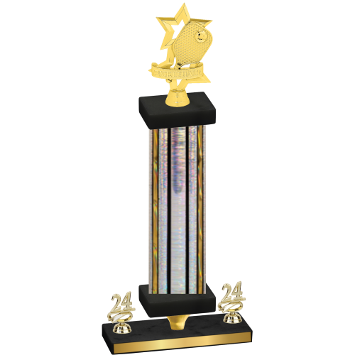 Premium Single Silver Glacier Year Pickleball Trophy