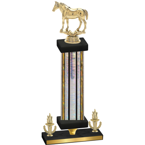 Premium Single Silver Glacier Victory Horses Trophy