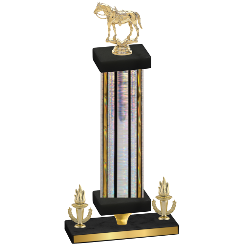 Premium Single Silver Glacier Victory Horses Trophy