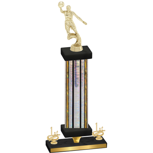 Premium Single Silver Glacier First Place Basketball Trophy