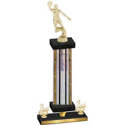 Premium Single Silver Glacier Third Place Basketball Trophy