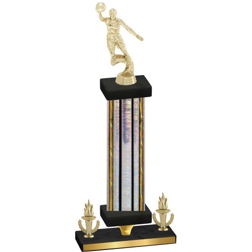 Premium Single Silver Glacier Victory Basketball Trophy