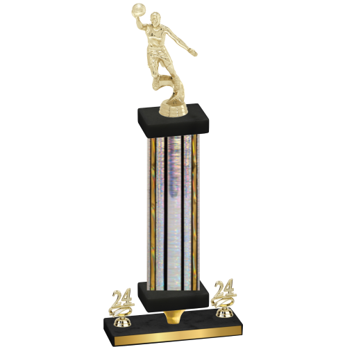 Premium Single Silver Glacier Year Basketball Trophy