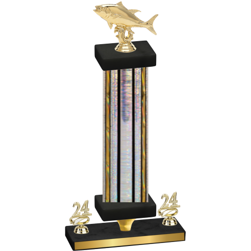 Premium Single Silver Glacier Year Fishing Trophy