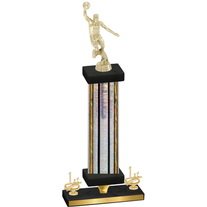 Premium Single Silver Glacier First Place Basketball Trophy