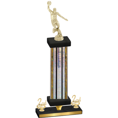 Premium Single Silver Glacier Second Place Basketball Trophy