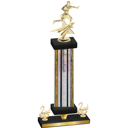 Premium Single Silver Glacier Second Place Flag Football Trophy