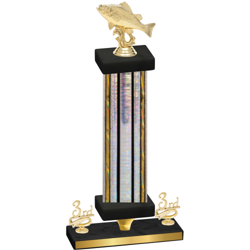 Premium Single Silver Glacier Third Place Fishing Trophy